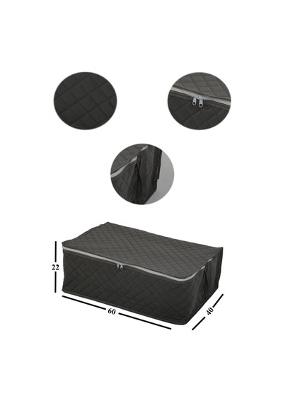6 Adet Kapitoneli Baza Altı Hurç 60x40x22 Gri Tela 60 X 40 Gri Tr Diğer