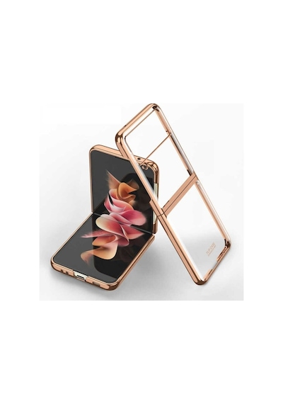 Galaxy Z Flip 3 Kılıf Zore Kıpta Kapak Gold