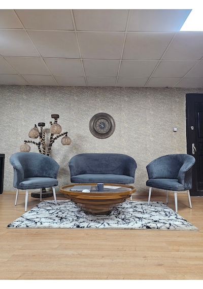 Zafir Teddy Takım Beyaz Boyalı Sivriltme Ayak Çay Seti Koltuk - Berjer , Balkon, Salon, Ofis Füme Zafir Teddy Takım Beyaz Boyalı Sivriltme Ayak Çay Seti Koltuk - Berjer , Balkon, Salon, Ofis Füme