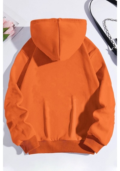 Uyguntarz Unisex Houston Baskılı Sweatshirt Turuncu