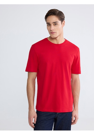 Lcwaıkıkı Classic Kırmızı %100 Pamuk Regular Fit Basic Tişört