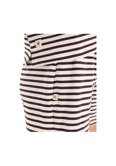 Inguz - Stripe Pamuk Şort Beyaz - Siyah