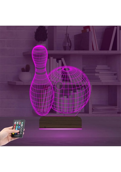 Luvivia Bowling Topu Labut 3d Lamba - Masa Gece Lambası Şeffaf