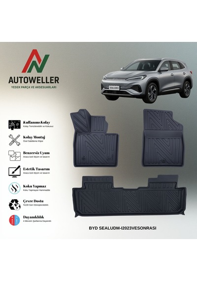 Byd Seal U Dm-i 2023 Sonrası Uyumlu Havuzlu Oto Paspas