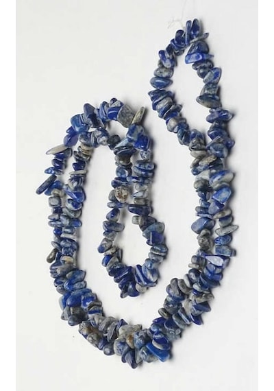 Doğal Lapis Lazuli Kırıktaş Dizi-80 Cm Beyaz