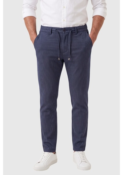 Rizzup Erkek Slim Fit Çizgili Lacivert Kumaş Pantolon İpli Esnek Bel Likralı Spor Pantolon 2700240 Rizzup Erkek Slim Fit Çizgili Lacivert Kumaş Pantolon İpli Esnek Bel Likralı Spor Pantolon 2700240