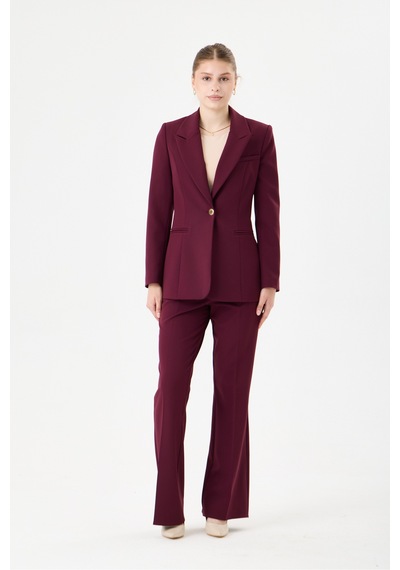 Velnara Moda Klasik Tek Düğme Ceket & İspanyol Paça Pantolon - Kadın Takım Elbise Koyu Mürdüm- Velnara Tasarımı Bordo Mürdüm - 918597742 Bordo Mürdüm Velnara Moda Klasik Tek Düğme Ceket & İspanyol Paça Pantolon - Kadın Takım Elbise Koyu Mürdüm- Velnara Tasarımı Bordo Mürdüm - 918597742 Bordo Mürdüm