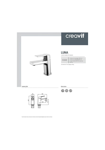 Luna Batarya Seti 3'lü Banyo-lavabo-evye Krom