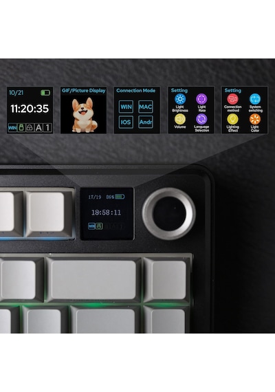 Aula F75 Max Mekanik Rgb Tkl Reaper Switch Kablosuz Makrolu Hot Swap Klavye Gri
