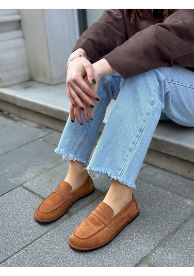 Erva'nın Butiği Taba Süet Daria Kadın Casual Günlük Ayakkabı-6133