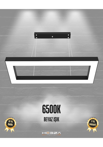 Mesita Siyah Kasa, Beyaz Işık Modern Sarkıt Led Avize Siyah