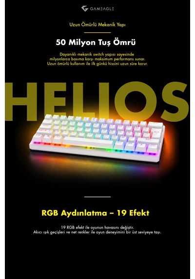 Gameagle HelApple Uyumlu iOS Mini Oyuncu Klavyesi Mekanik Klavye Bilek Destekli Red Switch Gaming Klavye Oyuncu Klavye