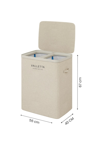 Paloma 100l Çift Bölmeli Katlanabilir Kumaş Kirli Çamaşır Sepeti XL