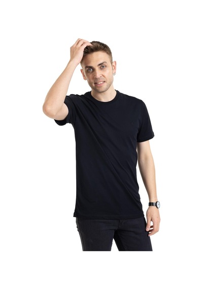 Erkek Yuvarlak Yaka %100 Pamuklu Yüksek Kalite Regular Kalıp Düz Basic T-shirt 212 - M Bordo