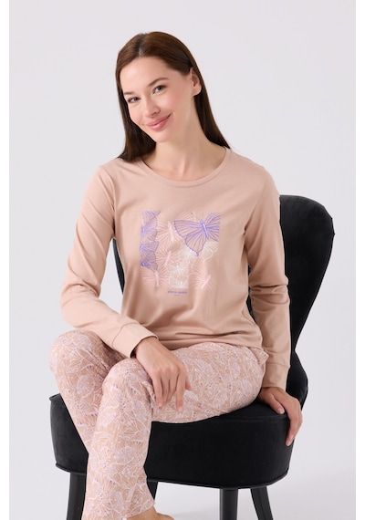 Pierre Cardin Kadın Kahverengi Pijama Takımı Pc8878-s-v1 Kahverengi