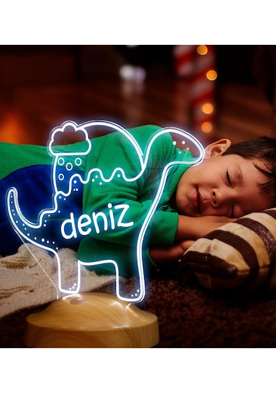 Bebek Hediyesi Çocuklara Hediye Led Lamba Doğum Günü Hediyesi Sevimli Dino Dinazor Temalı Parti Çocuk Odası Gece Genel