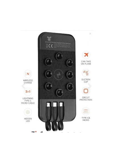 Snapron Snp-3003 10.000 Mah Vantuzlu Wireless Kablosuz Ve 3in1 Kablolu Powerbank
