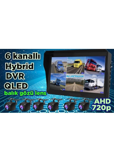 6 Ad 170 Derece Balık Gözü Lens Ahd 720p Kamera Qled 10'' Ekran