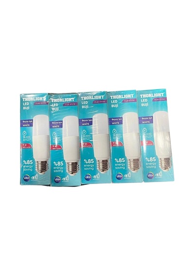 9 W Buji Led Ampul Beyaz - Çok Renkli