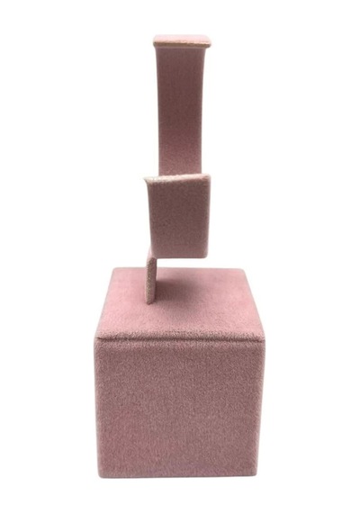 Yerli Üretim Süet Kumaş Pembe Renk 13 Cm Kelepçe Saat Sergileme Standı Çok Renkli