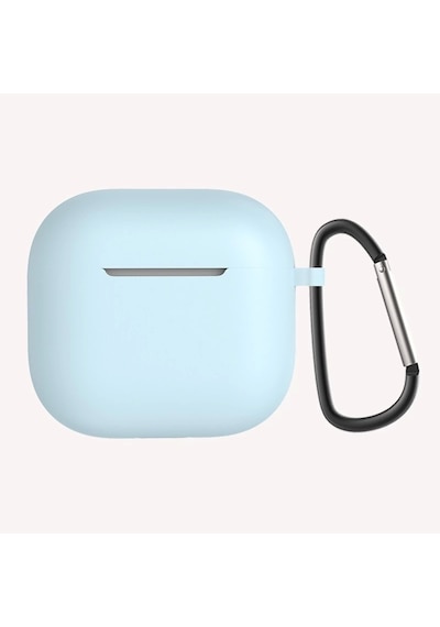 Apple Uyumlu AirPods 4 Kılıfı Silikon Kılıf Şarj Bölümü Tıpalı Soft Yumuşak Kablosuz Şarj Destekli K Mavi Açık