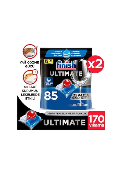 Finish Ultimate Hepsi Bir Arada Bulaşık Makinesi Deterjanı 2 x 85 Tablet
