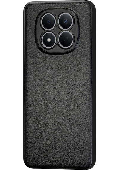 Xiaomi Poco M8 Pro 5g Uyumlu Deri Dokulu Yumuşak Silikon Telefon Kılıfı Kapak Siyah
