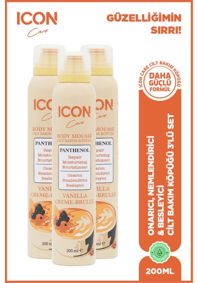 Icon Cilt Bakım Köpüğü Vanılla Creme-brulee 3'lü Set