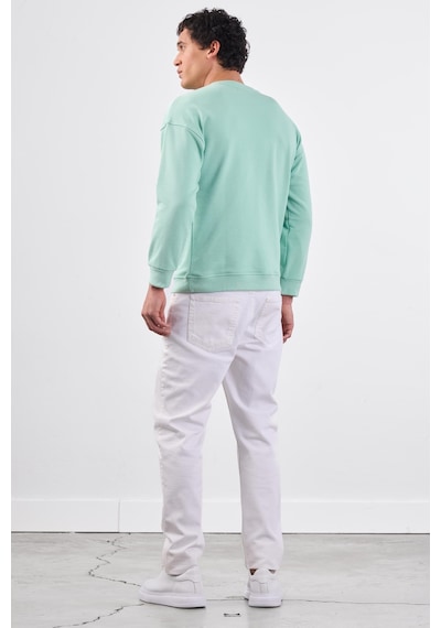 Dufy Mint Yeşili Bisiklet Yaka Regular Fit Erkek Sweatshirt Mint Yeşili