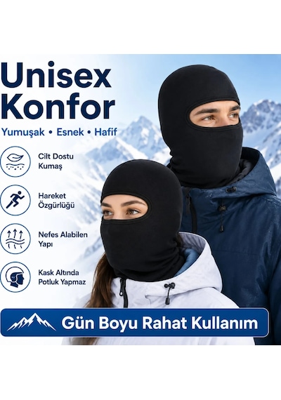 Unisex Düz Siyah Balaklava 1 Adet Tek Beden Viskoz Kask İçi Motosiklet Outdoor Maske 1 Siyah