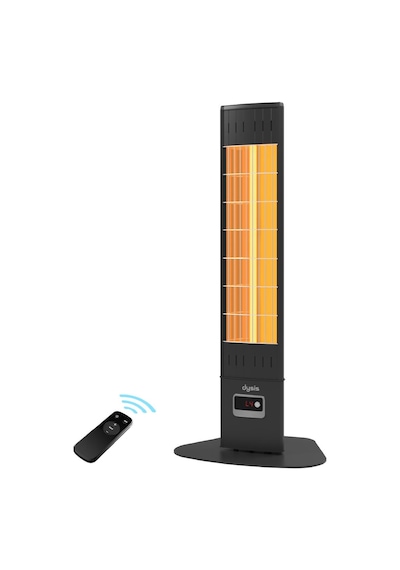 Dysis Single X Karbon Serisi IP65 Suya-Toza Dayanıklı 2300 W Siyah Uzaktan Kumandalı İç/Dış Mekan Isıtıcı