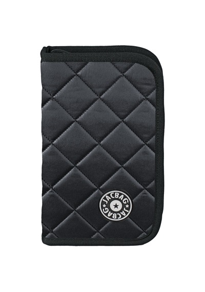 Jacbag Cover Soft-sert Kapaklı Ayraçlı Kapitone Kalem Kutusu Cover Soft-siyah renkli