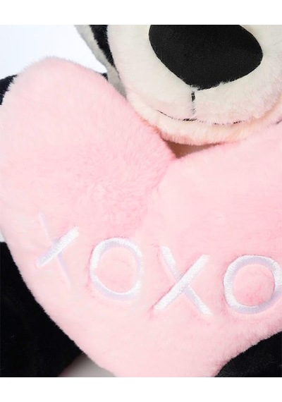 Pufu Toys Pelüş Pembe Kalpli Panda 45 Cm 04085 Beyaz