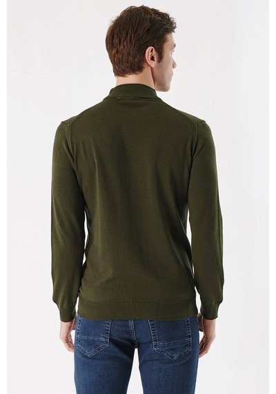 Morven Basic Dinamik Fit Rahat Kesim Yarım Balıkçı Yaka Triko Kazak 99kc017002710 Haki