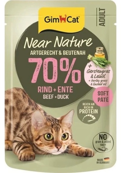 Gimcat Near Nature Sığır Etli Ve Ördekli 85 Gr Yetişkin Kedi Yaş Maması