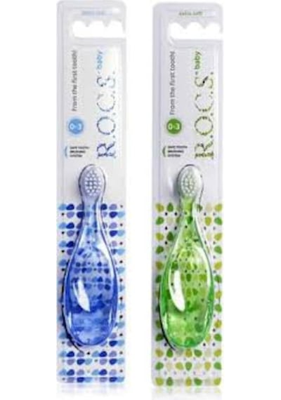 Rocs Baby Diş Fırçası Mavi - Yeşil