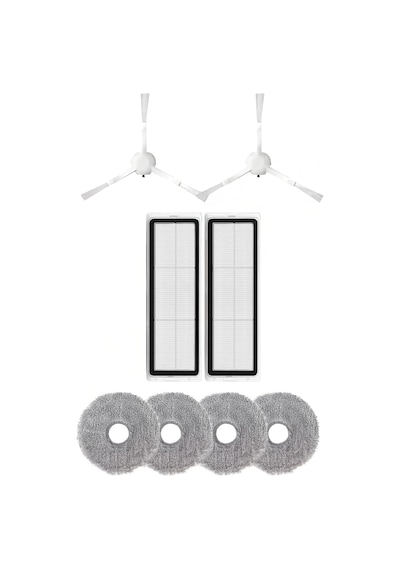 Dreame L10 S Pro, L10s Pro Gen 2, L10s Plus İle Uyumlu 2 Beyaz Yan Fırça 2 Filtre 4 Mop 19