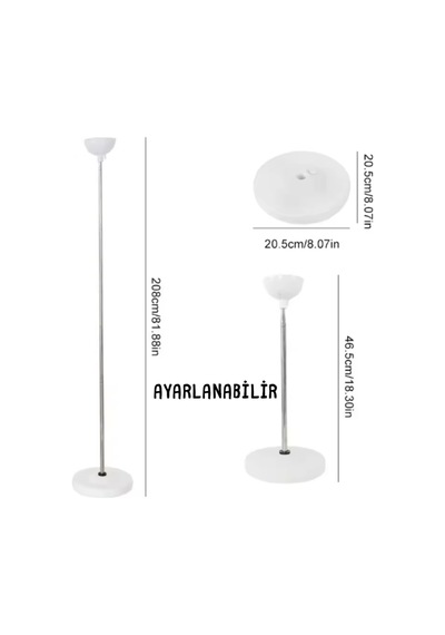Metal Çubuklu Yüksekliği Ayarlanabilir Balon Kulesi Standı 210 Cm Dayanıklı & Şık Tasarım Şeffaf
