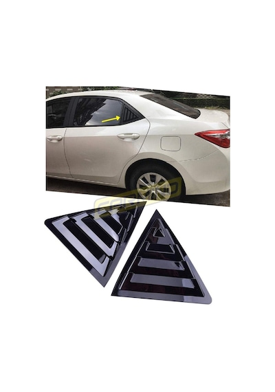 Toyota Corolla Uyumlu Kelebek Cam Vizörü Piano Black 2014-2018