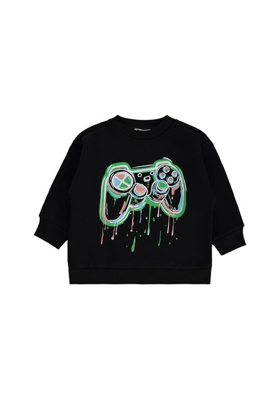 Civil Boys Oyun Konsol Baskılı 2-5 Yaş Sweatshirt Km - Siyah