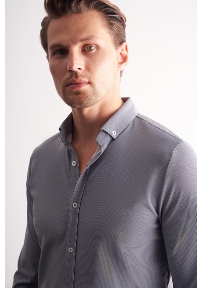 İmza Lacivert - Beyaz Smart Düğmeli Yaka Uzun Kol Cepsiz Slim Fit Casual Gömlek 1004255165 Lacivert - Beyaz İmza Lacivert - Beyaz Smart Düğmeli Yaka Uzun Kol Cepsiz Slim Fit Casual Gömlek 1004255165 Lacivert - Beyaz