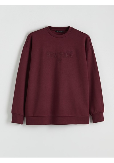 Lcw Comfort Mürdüm New York Nakışlı Kadın Sweatshirt