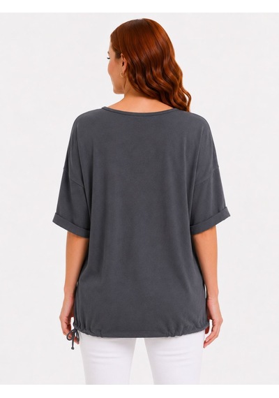 Neden Tekstil Kadın Oversize Gri T-shirt - Haki