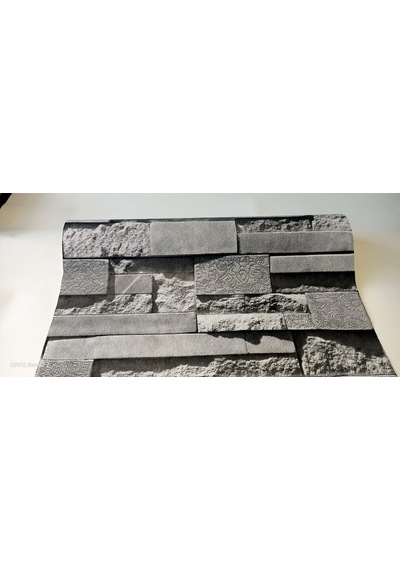 3 Boyutlu Taş Desenli Duvar Kağıdı (449348829)
