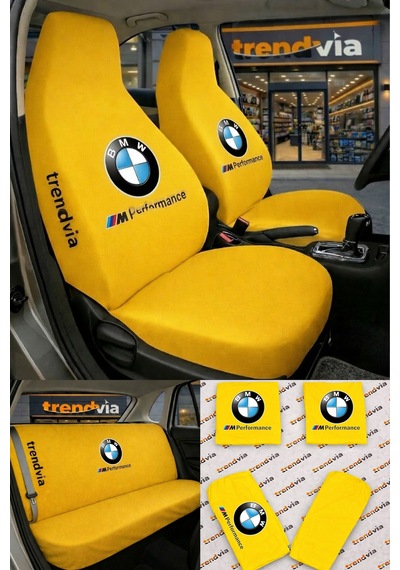 Bmw Logolu Oto Koltuk Kılıfı Ön Arka Set Penye Likralı Universal Koltuk Koruyucu Servis Kılıfı 30949645