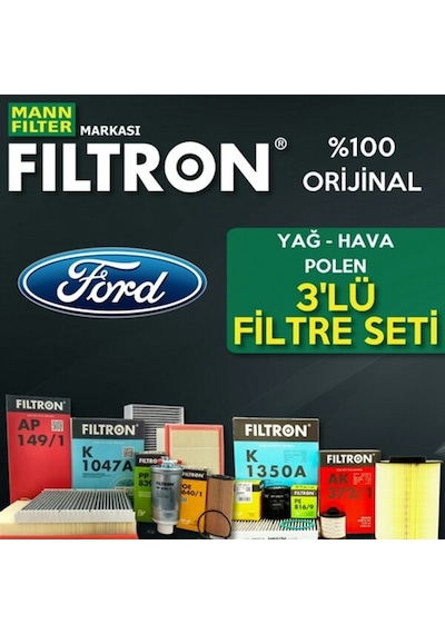 Ford Focus 1.6 Mann Filtron Filtre Bakım Seti 1998-2004 Ford Focus 1.6 Mann Filtron Filtre Bakım Seti 1998-2004