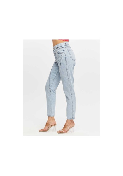 Shevega Kadın Açık Mavi Ön Conta Parcalı Mom Jeans Pantolon Açık Mavi Shevega Kadın Açık Mavi Ön Conta Parcalı Mom Jeans Pantolon Açık Mavi