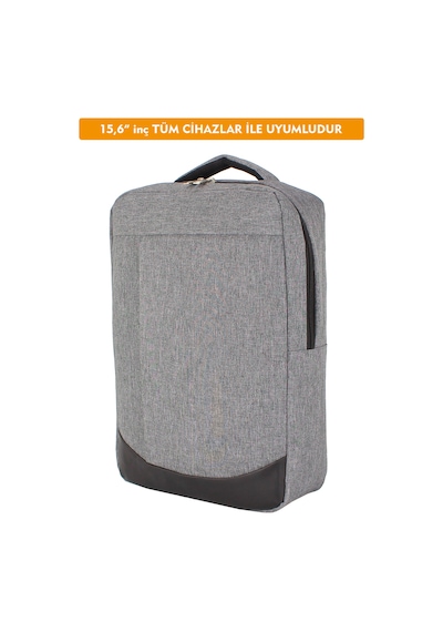 Dada Unisex Gri Laptop Sırt Çantası Okul Ofis İş Günlük Kullanım 15,6" İnç Su Geçirmez Kumaş Gri