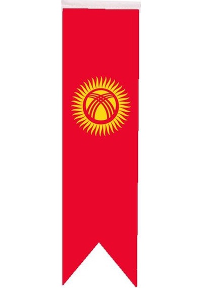 Masa Üstü Kırlangıç Kırgızistan Bayrağı - 8X30Cm Çift Taraflı Sat