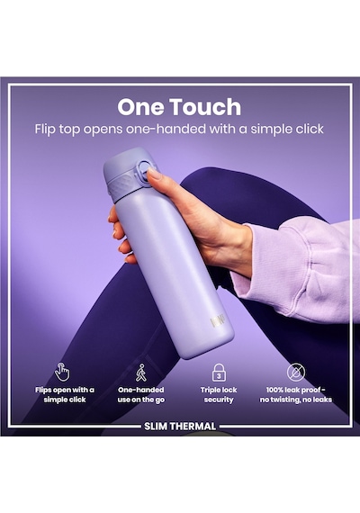Ion8 - İnce Su Termosu - Açık Mor - 500 Ml - Sızdırmaz